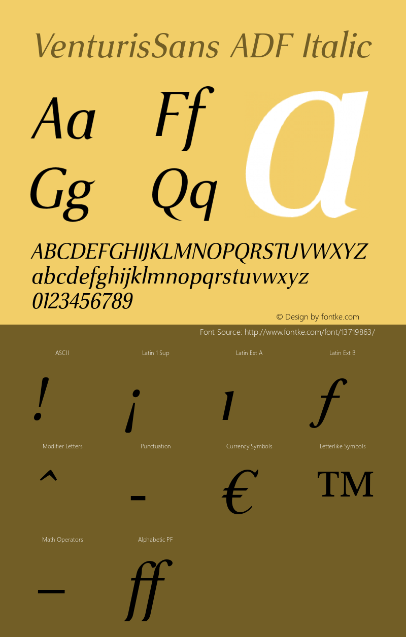 VenturisSans ADF Italic 1.005;FFEdit图片样张