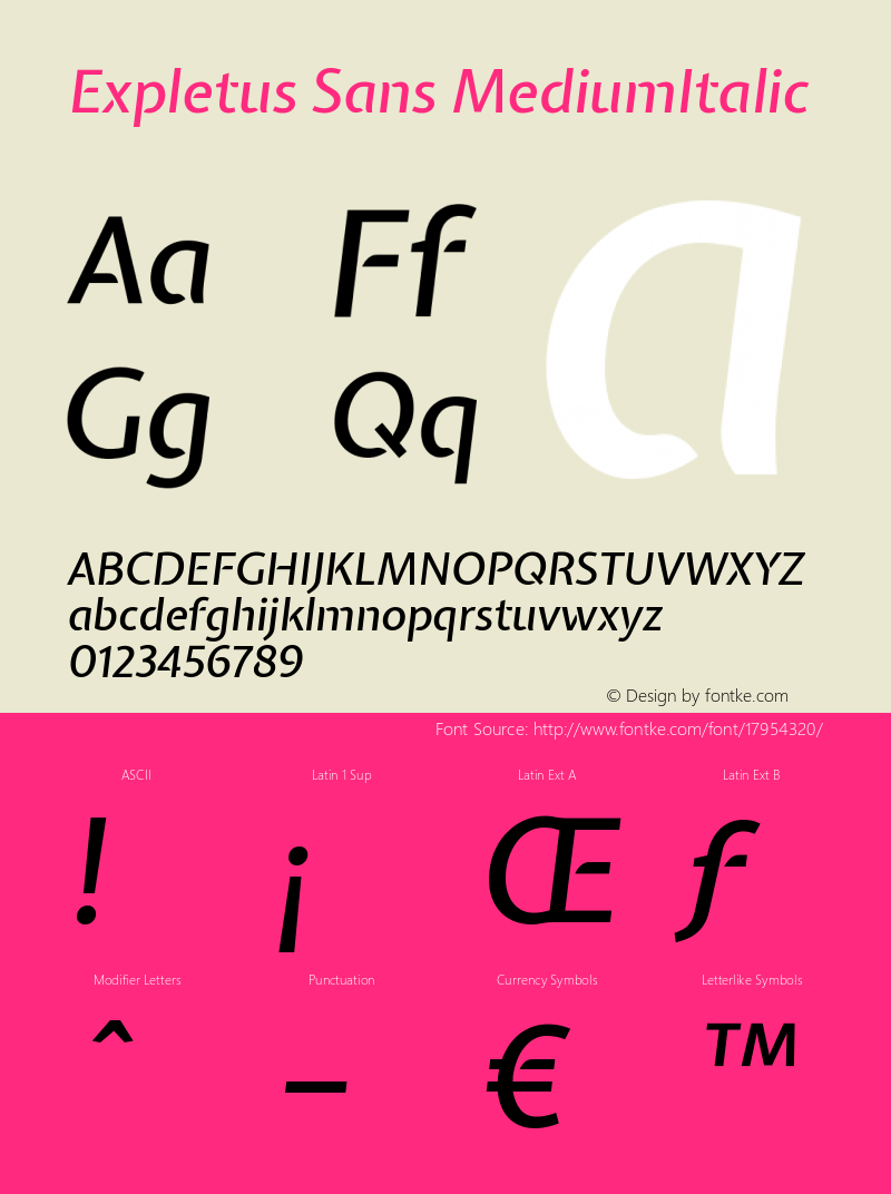 Expletus Sans MediumItalic Version 1.002图片样张