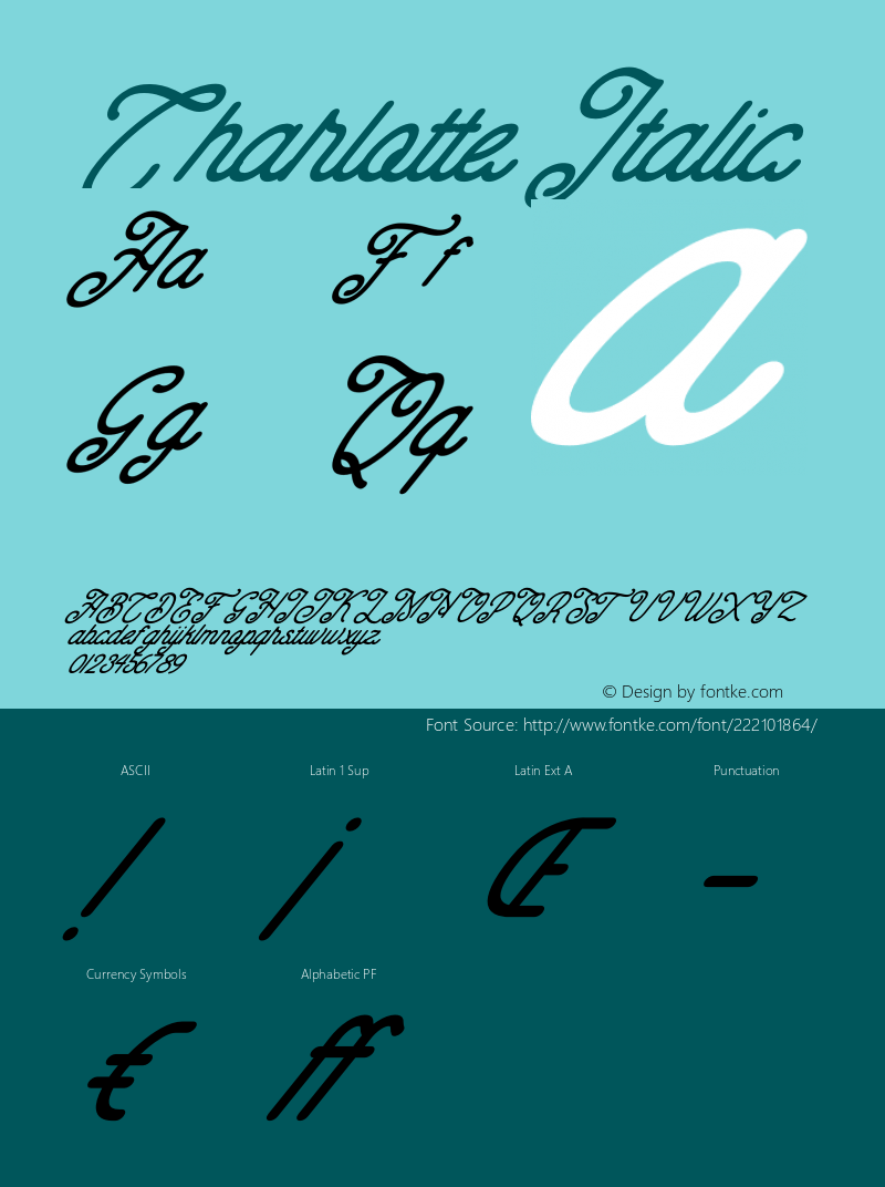 Charlotte Italic Version 1.00;November 25, 2020;FontCreator 12.0.0.2563 64-bit图片样张