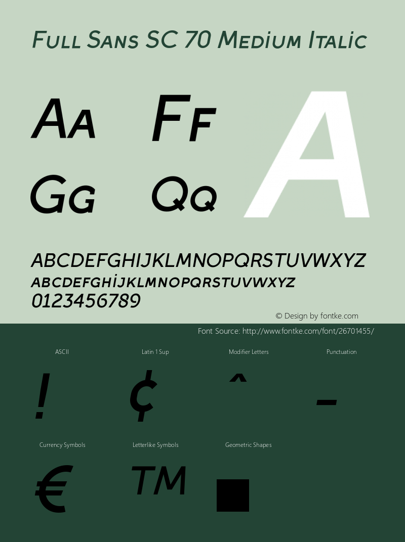 Full Sans SC 70 Medium Italic Version 1图片样张