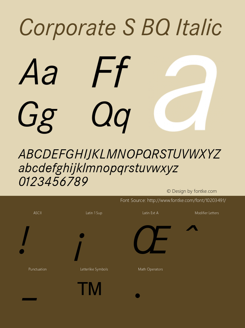 Corporate S BQ Italic Version 001.000图片样张