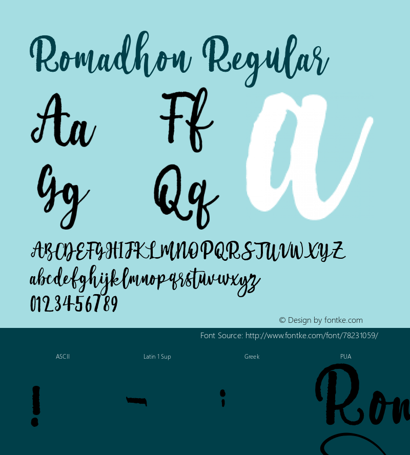Romadhon Version 1.00;September 25, 2020;FontCreator 11.5.0.2427 32-bit图片样张