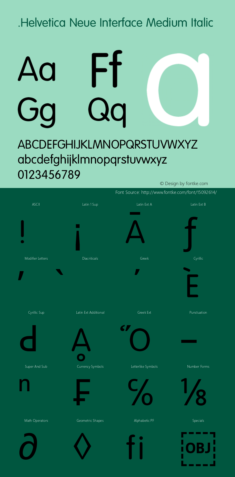 .Helvetica Neue Interface Medium Italic 10.0d35e1图片样张