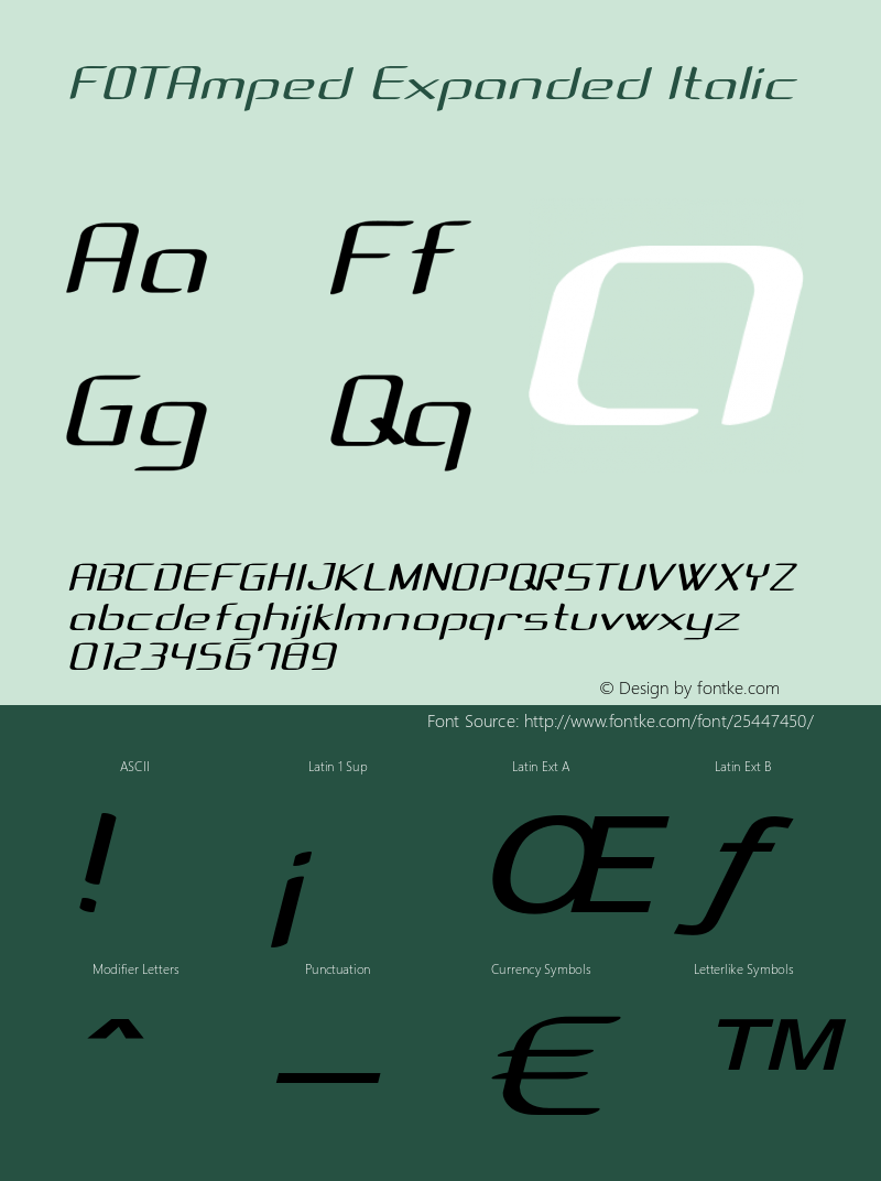 FOTAmped-ExpandedItalic Version 1.000图片样张