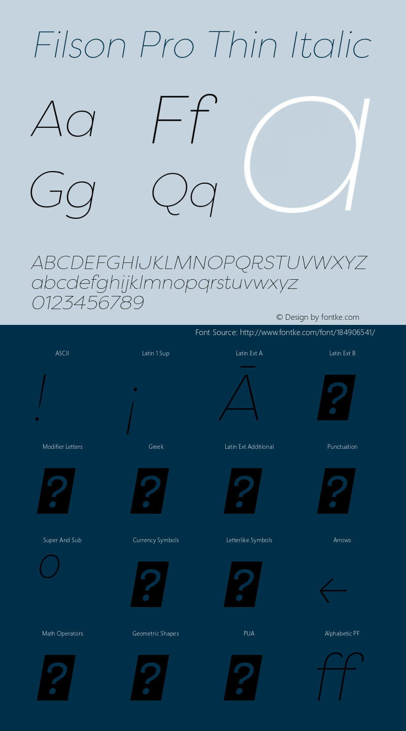 FilsonPro-ThinItalic 1.000图片样张