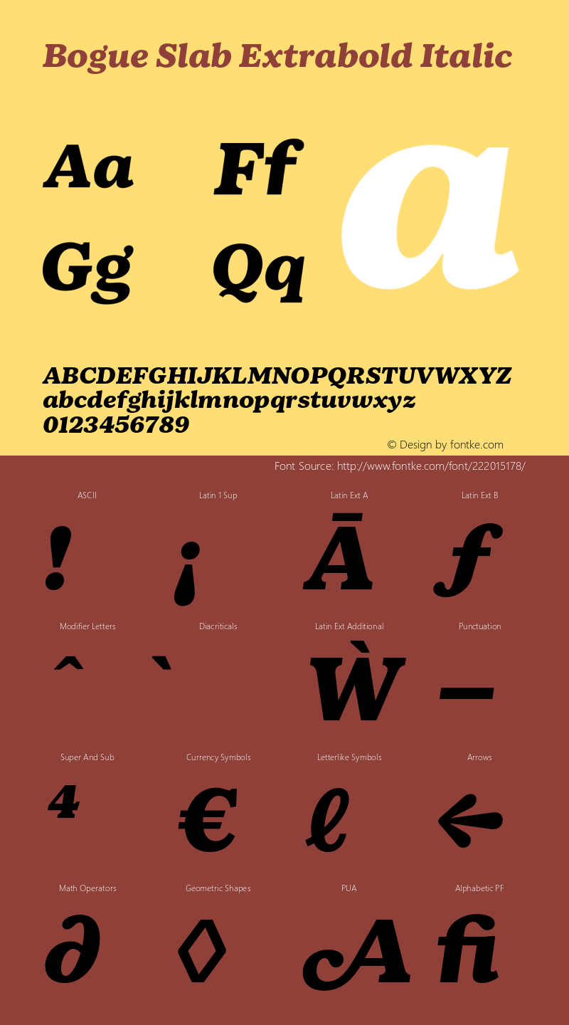 Bogue Slab Extrabold Italic Version 1.000;hotconv 1.0.109;makeotfexe 2.5.65596图片样张