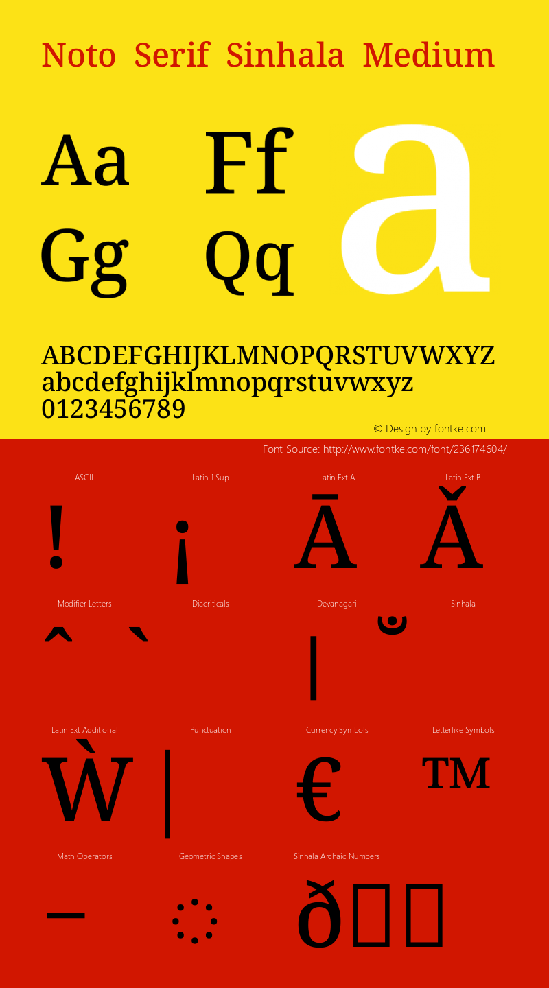 Noto Serif Sinhala Medium Version 2.006图片样张