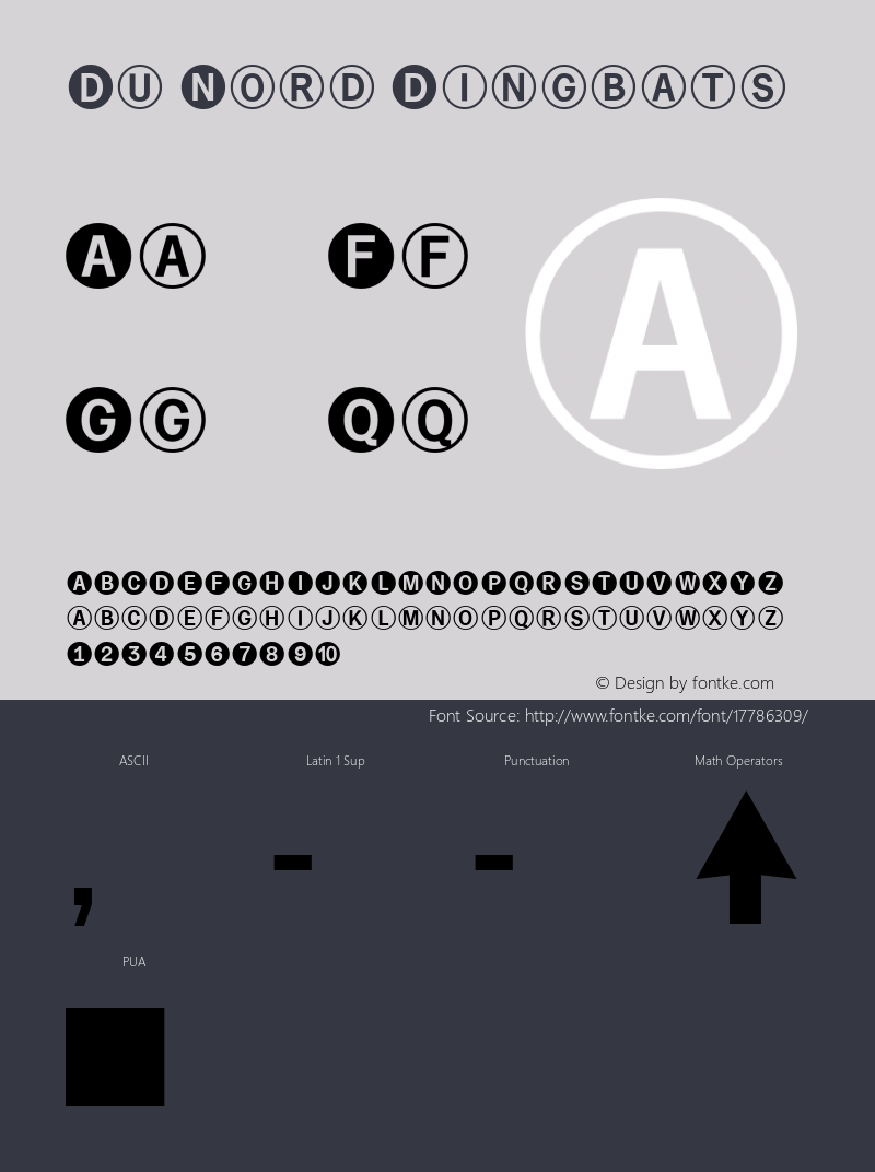 Du Nord Dingbats Version 1.002图片样张