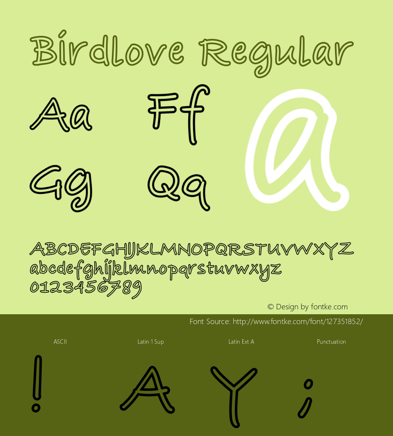 Birdlove Version 1.001;Fontself Maker 3.5.1图片样张