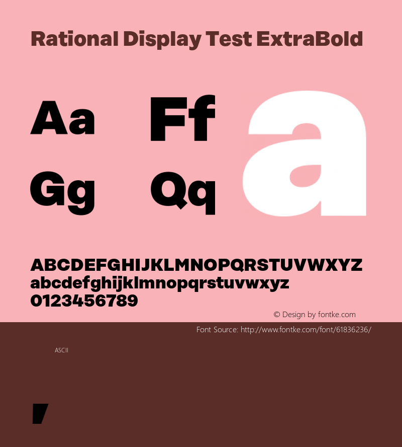 Rational Display Test ExtraBold Version 1.000;PS 001.000;hotconv 1.0.88;makeotf.lib2.5.64775图片样张