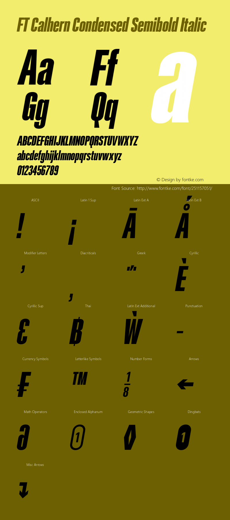 FT Calhern Condensed Semibold Italic Version 1.001;Glyphs 3.1.2 (3151)图片样张