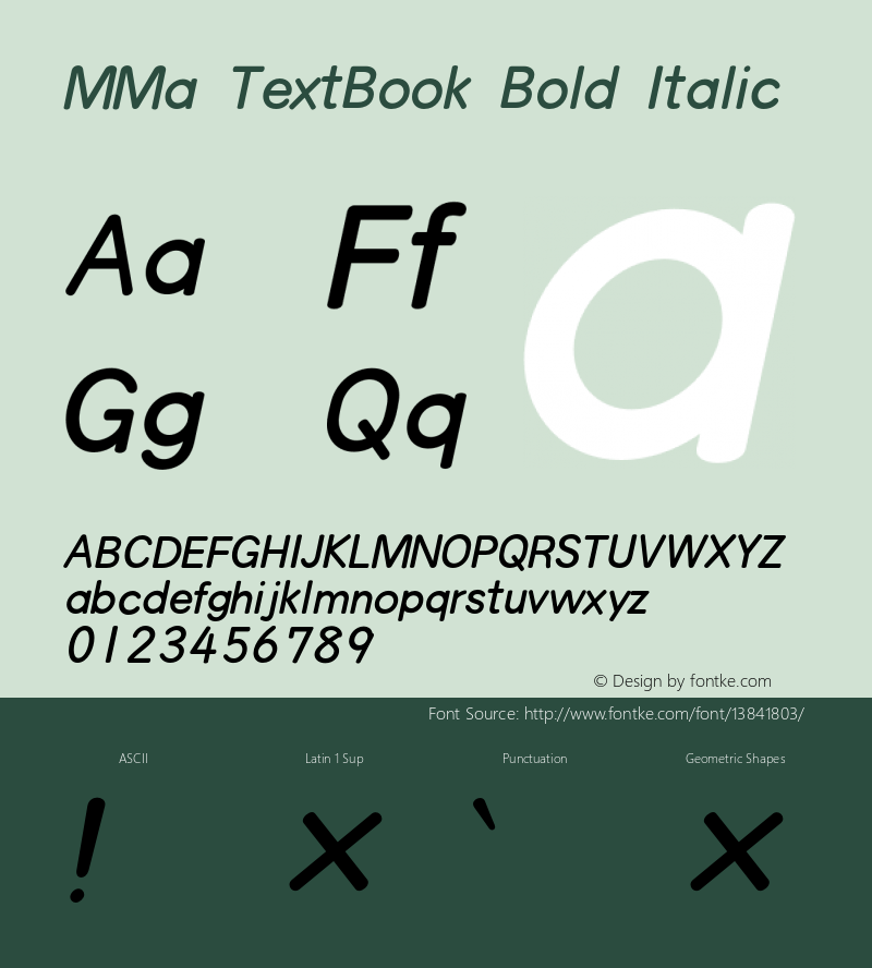 MMa TextBook Bold Italic Version 3.100;PS 001.000;hotconv 1.0.38;makeotf.lib1.6.5960图片样张