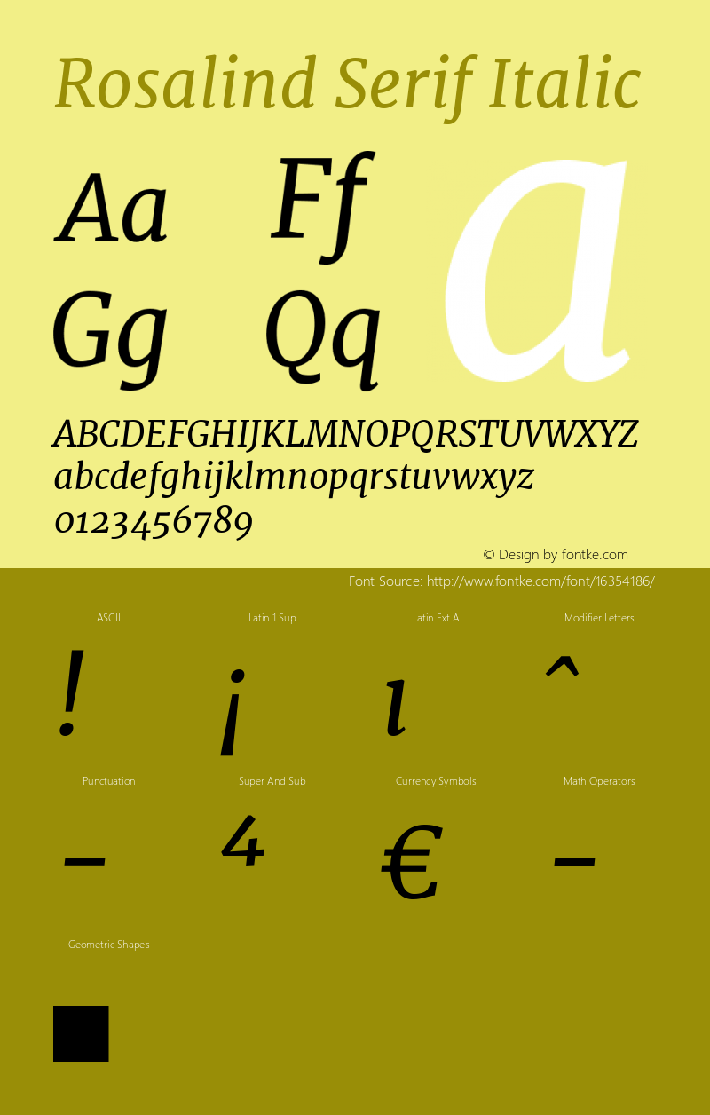 Rosalind Serif Italic Version 1.584;PS 001.584;hotconv 1.0.70;makeotf.lib2.5.58329图片样张