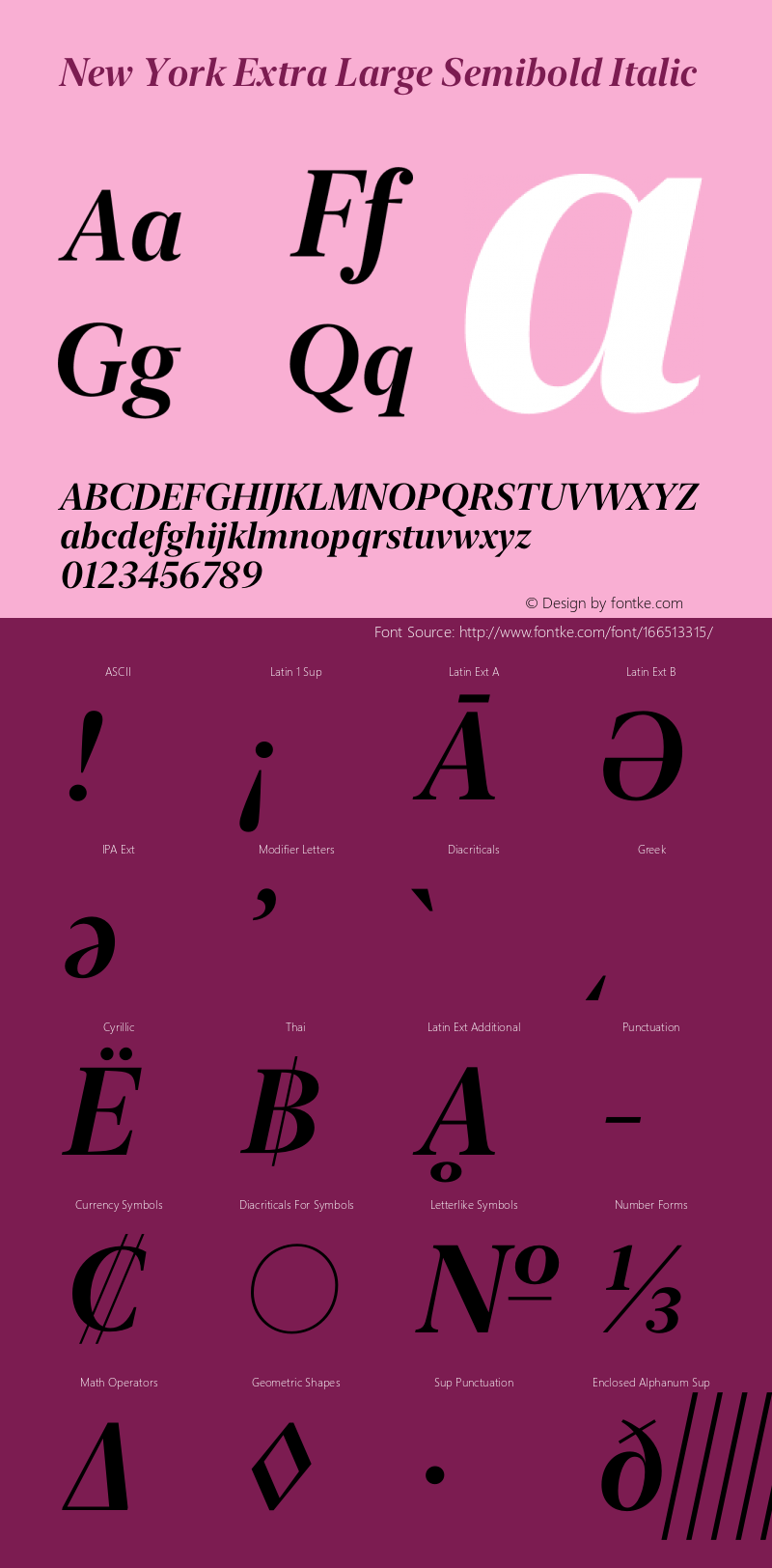New York Extra Large Semibold Italic Version 16.0d1e4图片样张