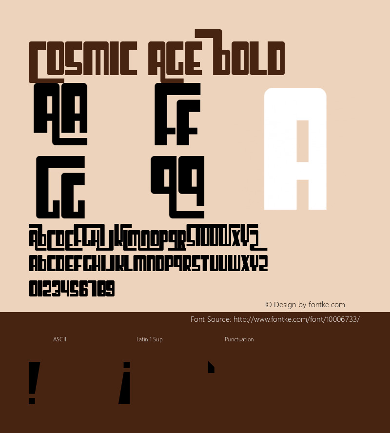 Cosmic Age Bold Macromedia Fontographer 4.1 2/3/99图片样张