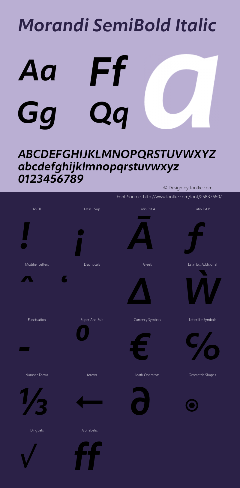 Morandi SemiBold Italic Version 1.20, build 14, gb1060, s3图片样张