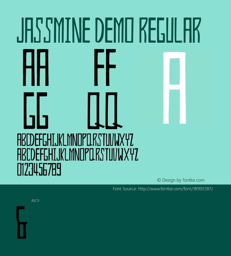 Jassmine Demo Regular Version 1.015;Fontself Maker 1.1.0图片样张