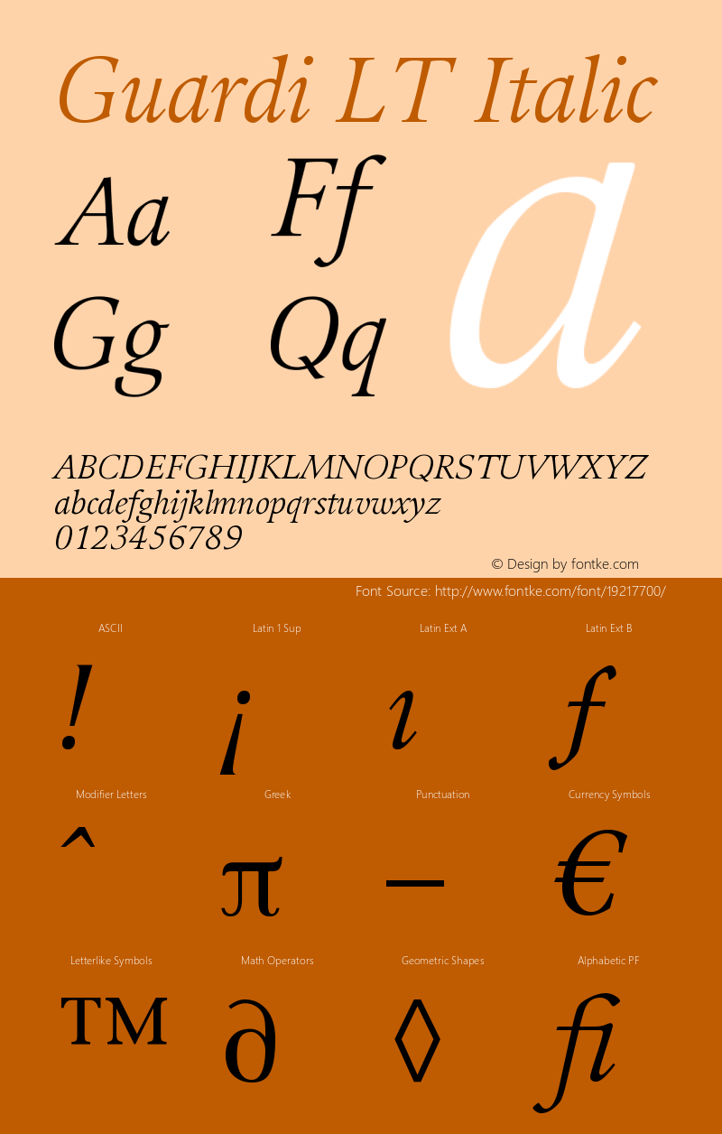 Guardi LT 56 Italic Version 006.000图片样张