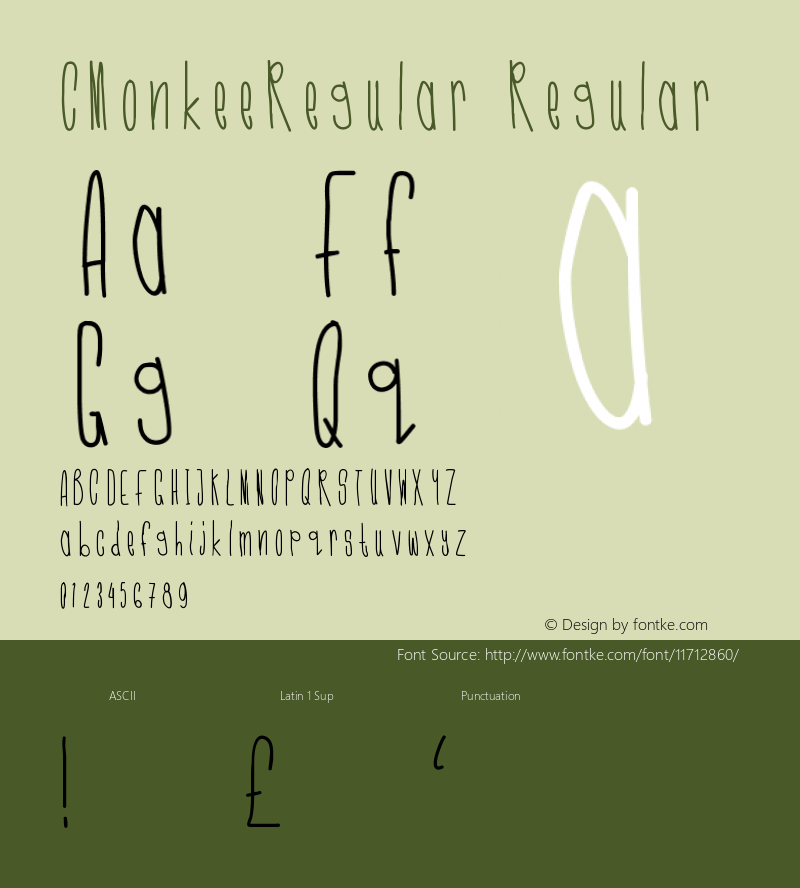 CMonkeeRegular Regular Version 001.000图片样张