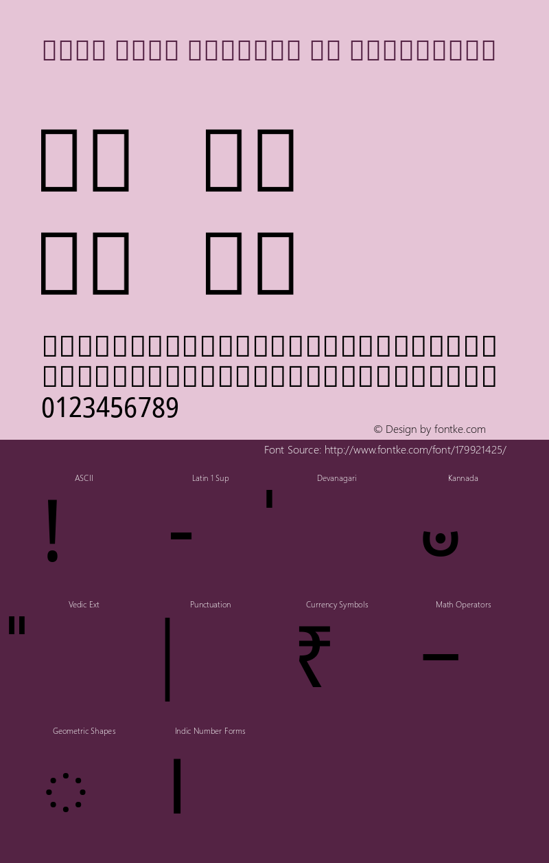 Noto Sans Kannada UI Condensed Version 2.000; ttfautohint (v1.8.2)图片样张