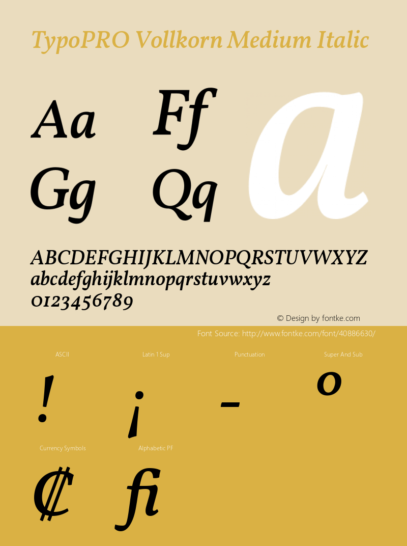 TypoPRO Vollkorn Medium Italic Version 4.105图片样张