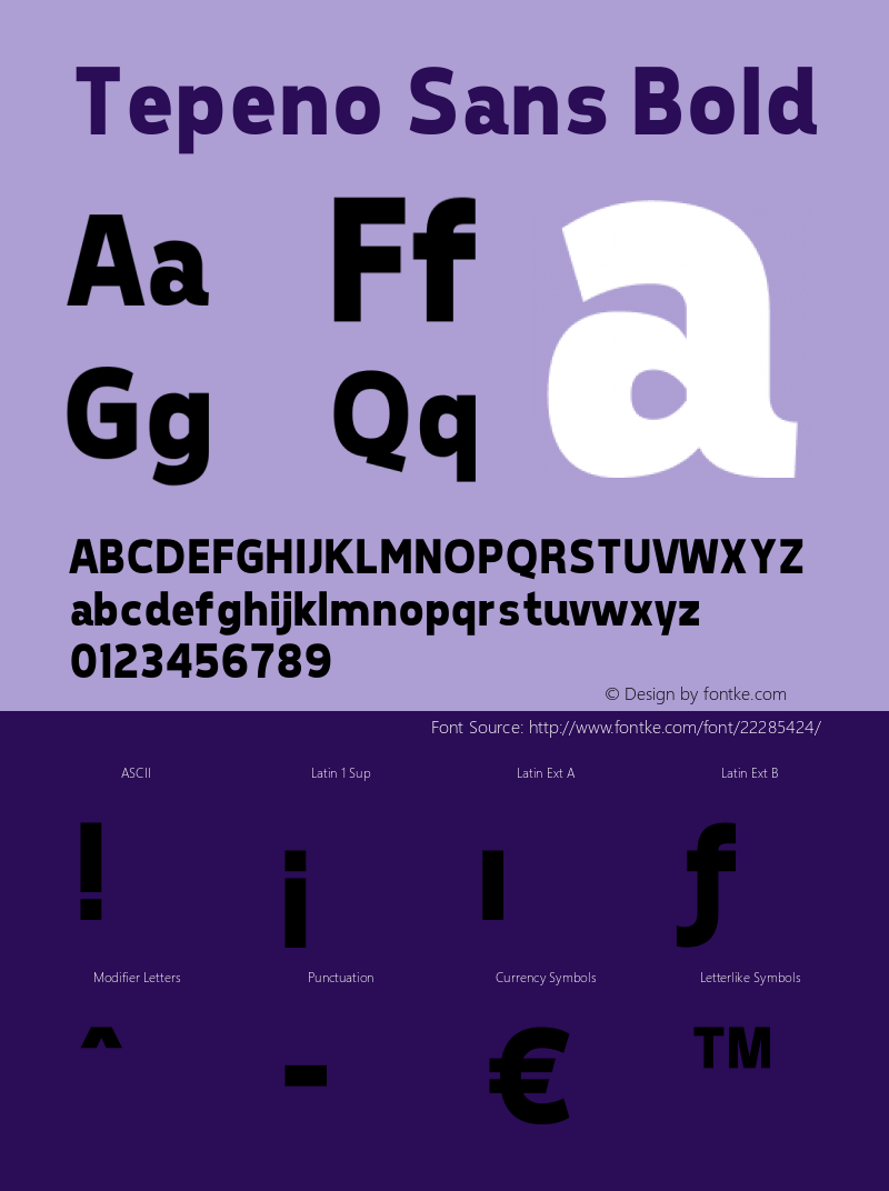 Tepeno Sans Bold v1.15 - 6/2/2012图片样张