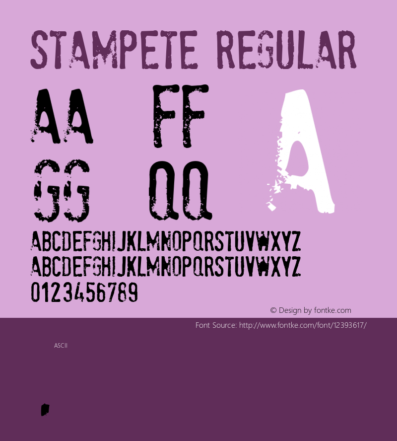 stamPete Regular Macromedia Fontographer 4.1 3-11-2006图片样张