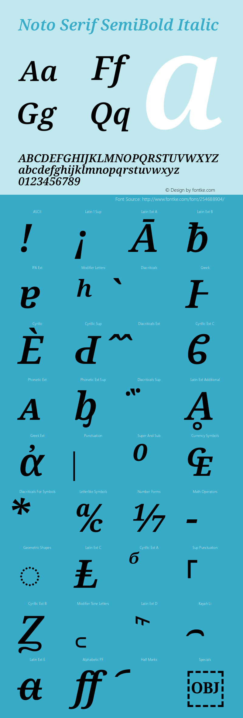 Noto Serif SemiBold Italic Version 2.013图片样张