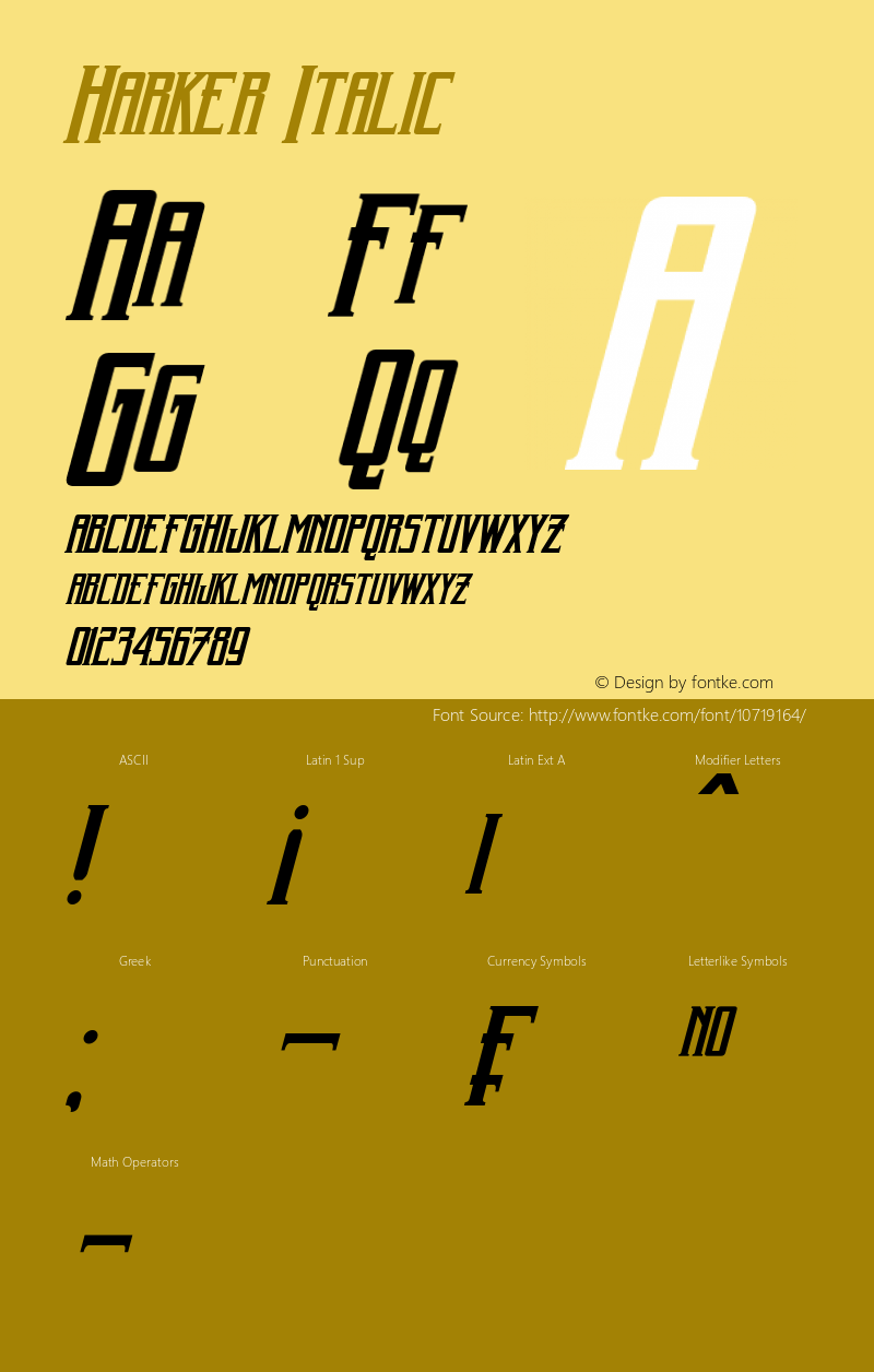 Harker Italic Version 1.10 May 22, 2015图片样张