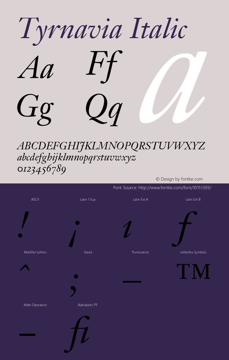 Tyrnavia Italic Version 001.000图片样张