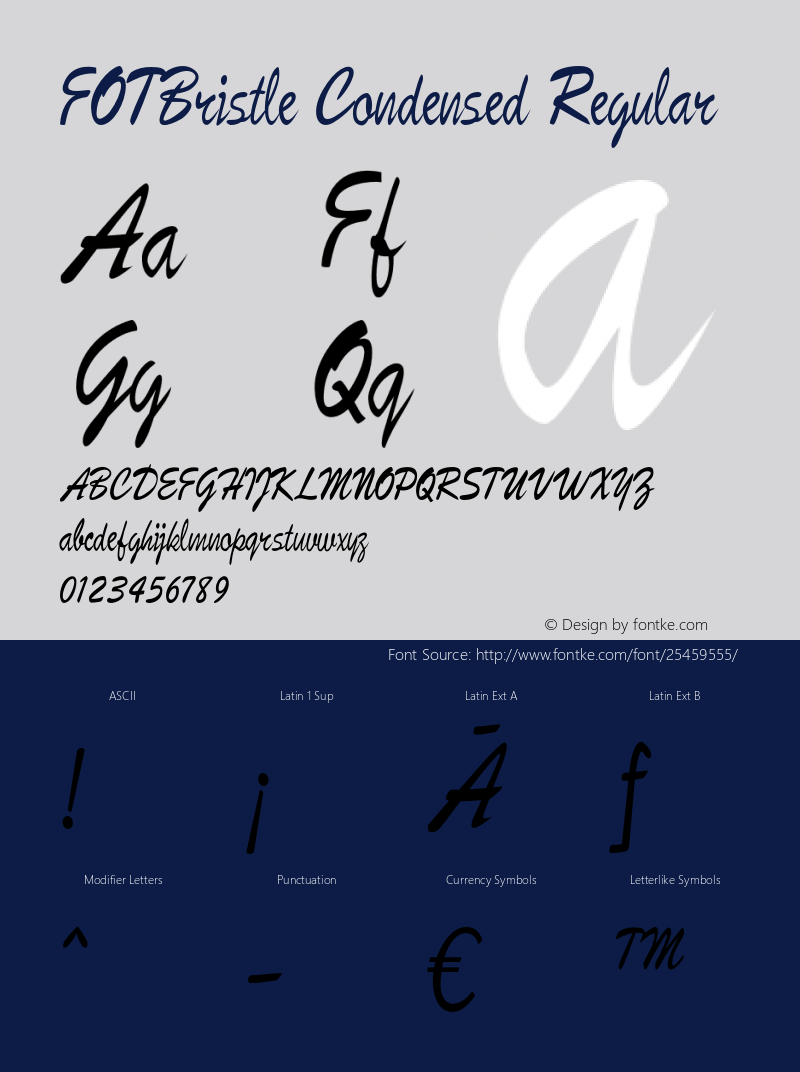 FOTBristle-CondensedRegular Version 1.500图片样张