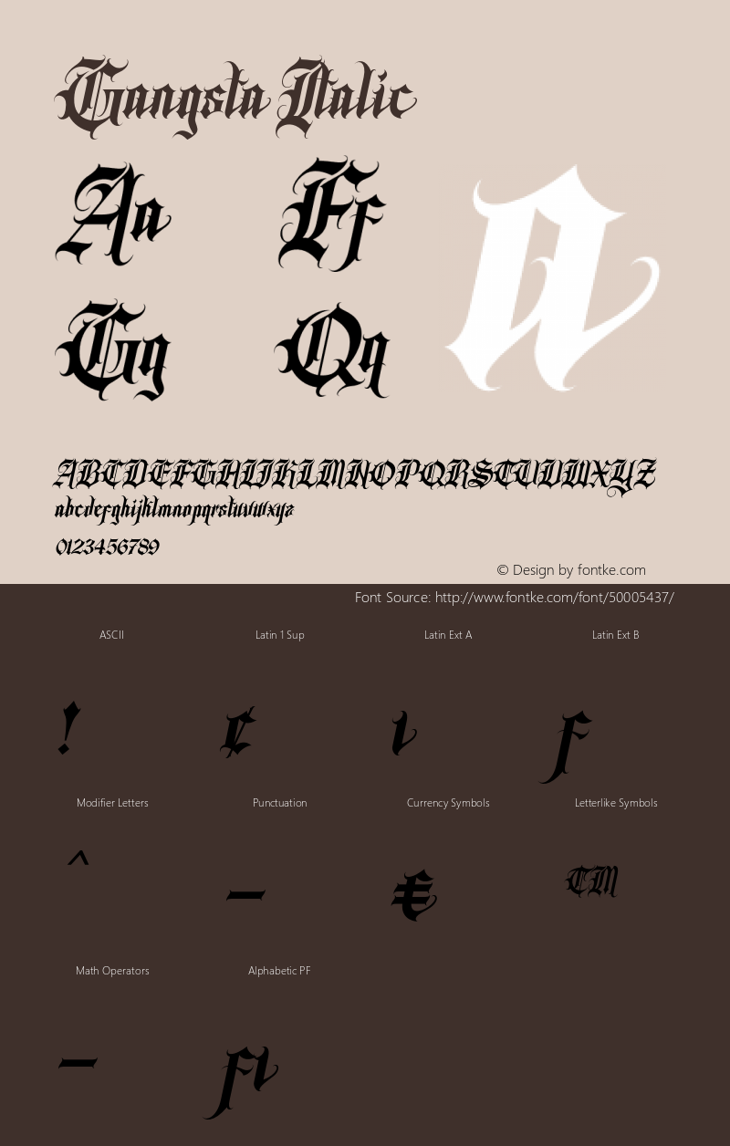 Gangsta-Italic Version 1.000图片样张