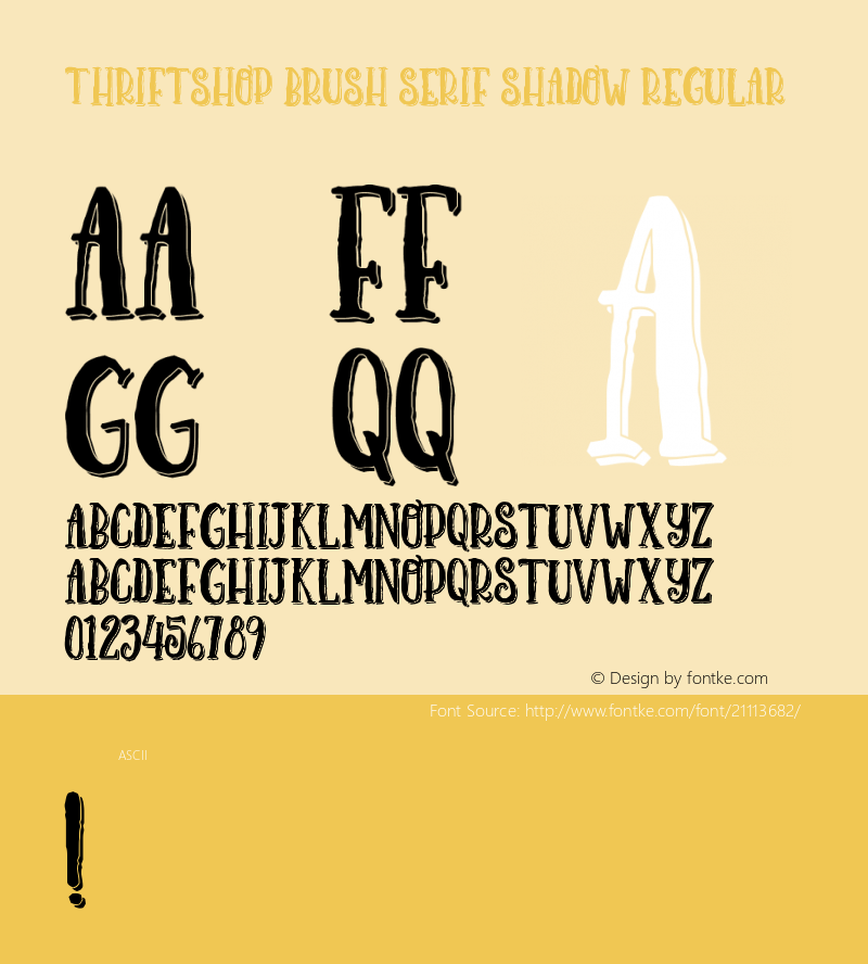 Thriftshop Brush Serif Shadow Version 1.00 2015图片样张