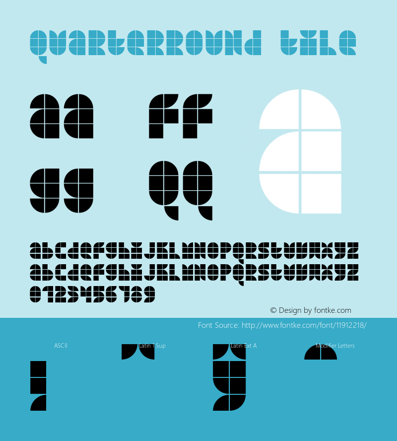 Quarterround Tile Macromedia Fontographer 4.1.3 7/1/00图片样张