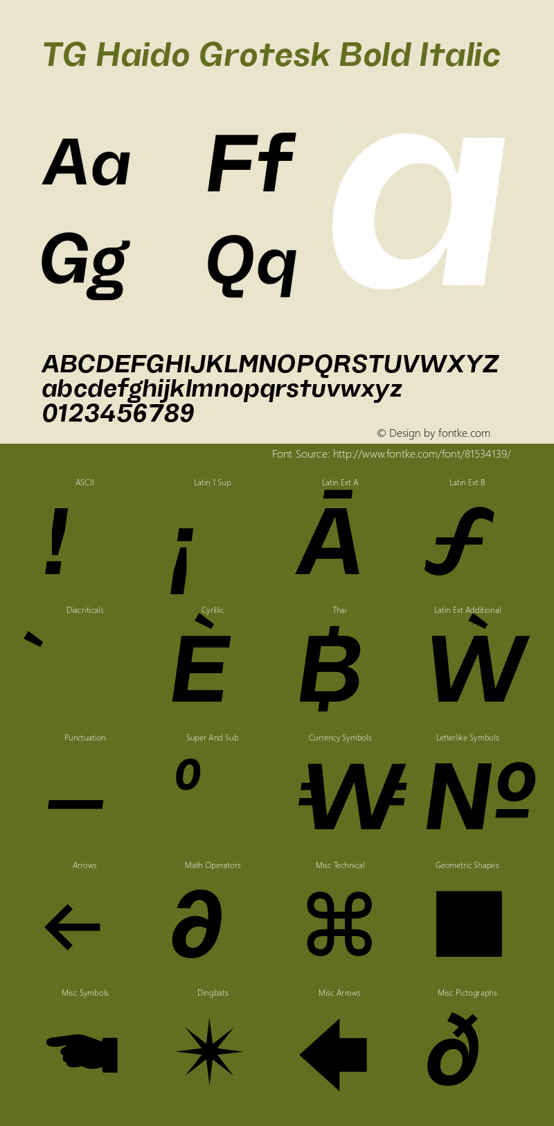 TGHaidoGrotesk-BoldItalic Version 1.000;hotconv 1.0.109;makeotfexe 2.5.65596图片样张