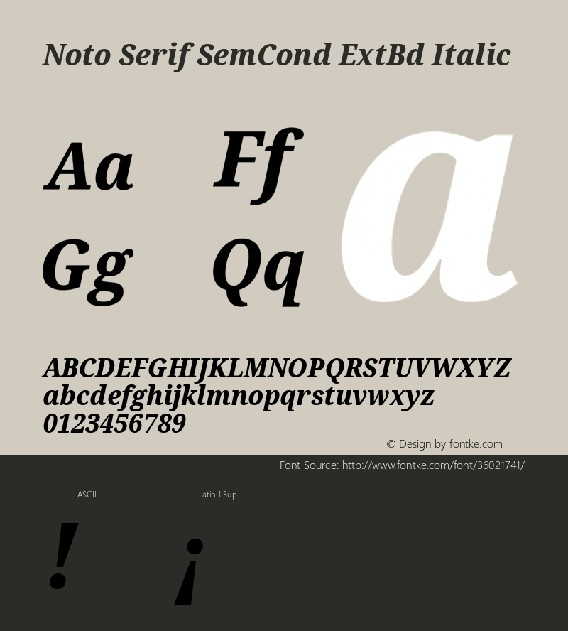 Noto Serif SemiCondensed ExtraBold Italic Version 2.000;GOOG;noto-source:20170915:90ef993387c0图片样张