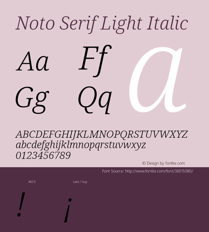 Noto Serif Light Italic Version 2.000;GOOG;noto-source:20170915:90ef993387c0图片样张