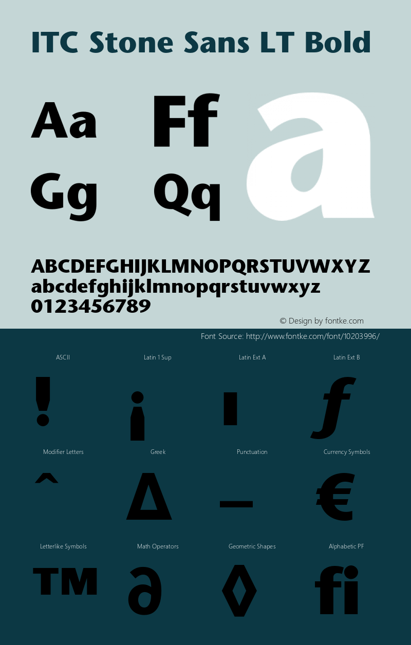 ITC Stone Sans LT Bold 006.000图片样张