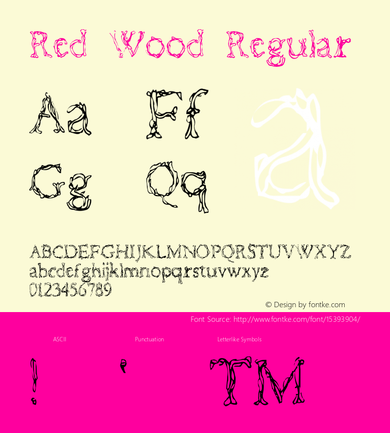 Red Wood Regular Version 1.000;PS 001.000;hotconv 1.0.70;makeotf.lib2.5.58329图片样张
