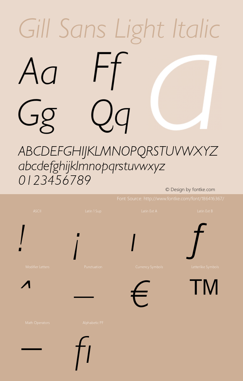 GillSans-LightItalic 001.003图片样张