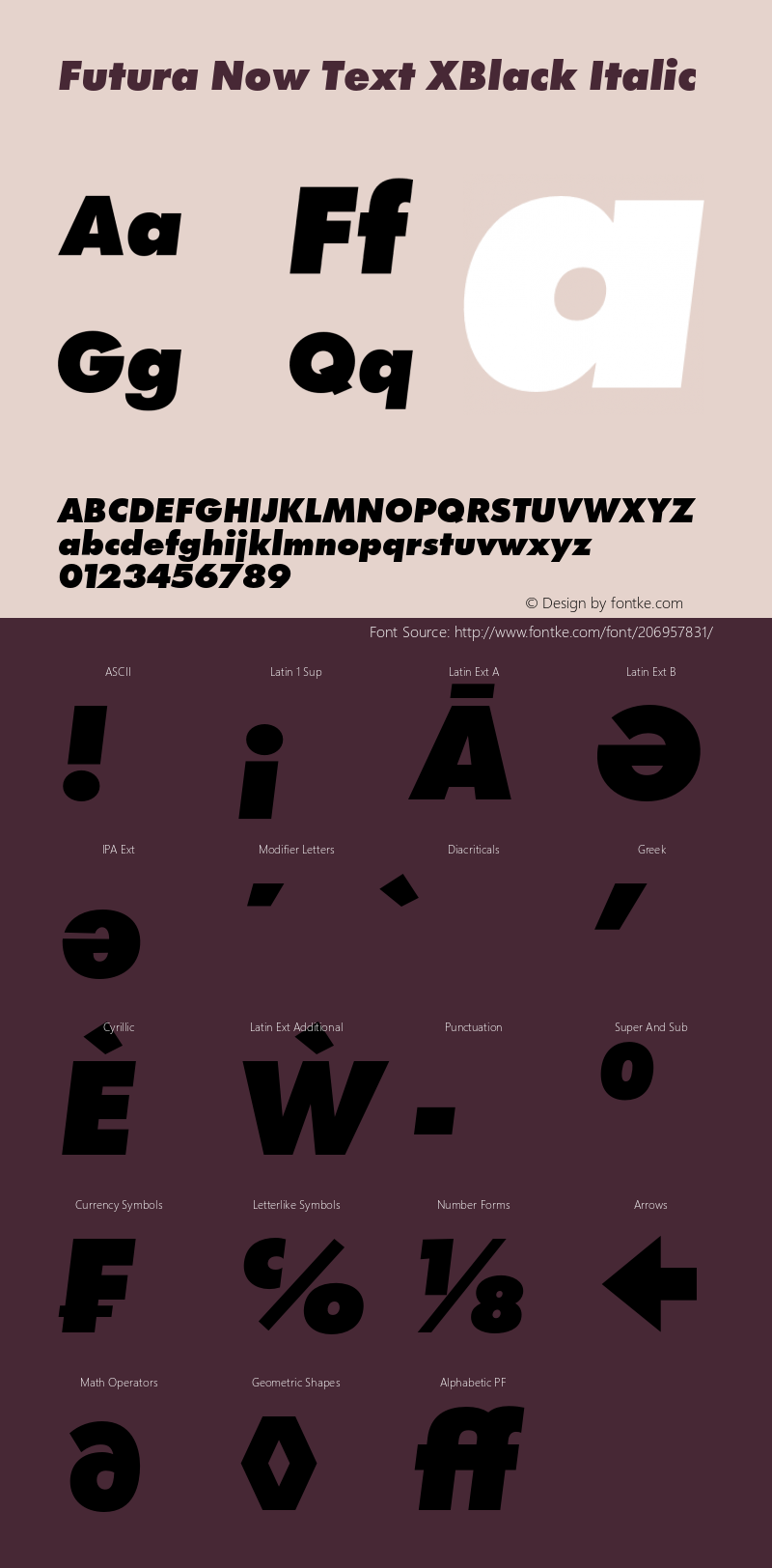 Futura Now Text XBlk It Version 1.01图片样张