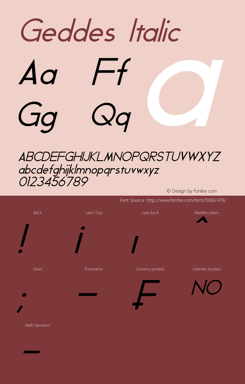 Geddes Italic Version 1.20 April 1, 2015图片样张