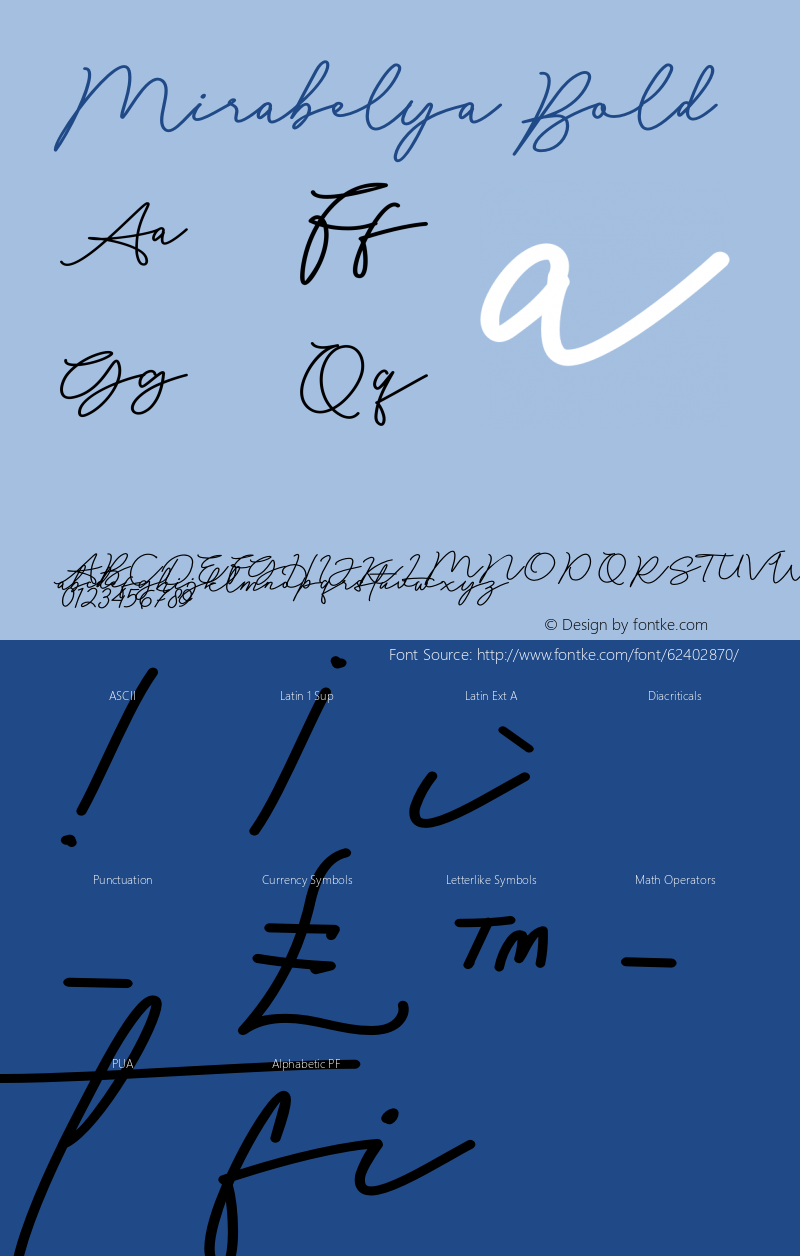 Mirabelya Bold Version 1.00;April 30, 2020;FontCreator 12.0.0.2545 64-bit图片样张