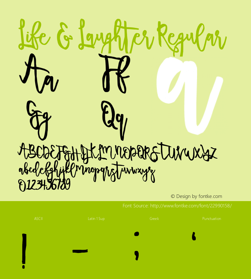 Life & Laughter Version 1.00;July 7, 2017;FontCreator 11.0.0.2388 64-bit图片样张