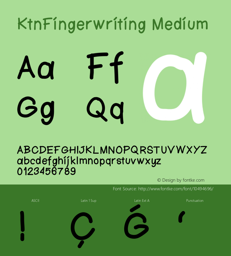 KtnFingerwriting Medium Version 001.000图片样张