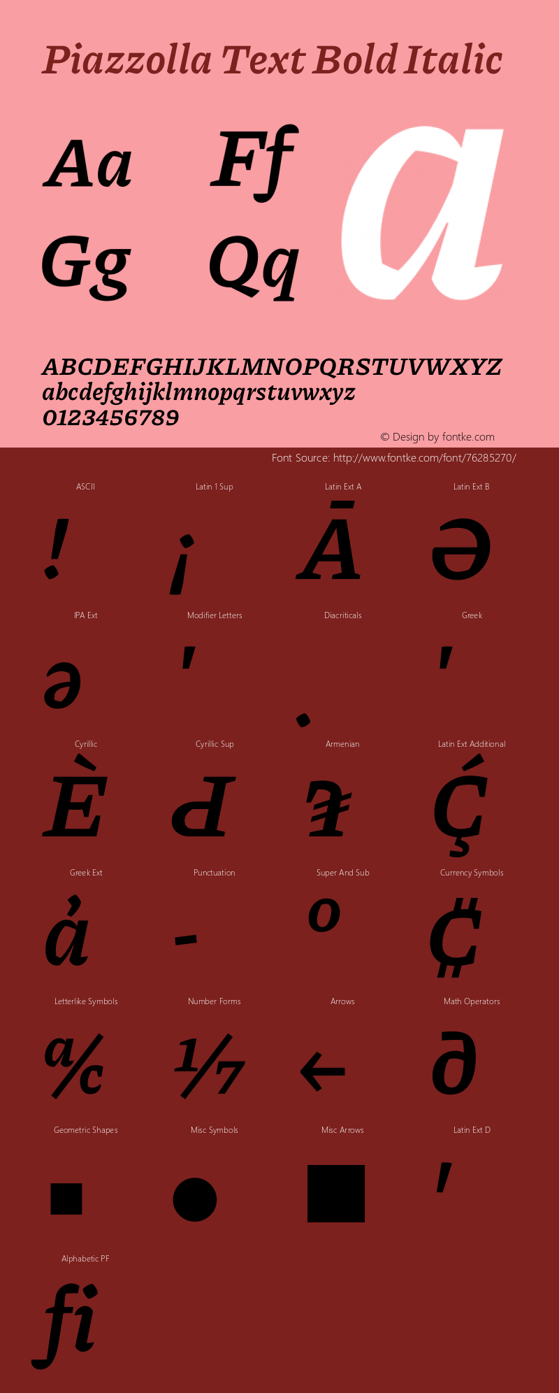 Piazzolla Text Bold Italic Version 1.200图片样张