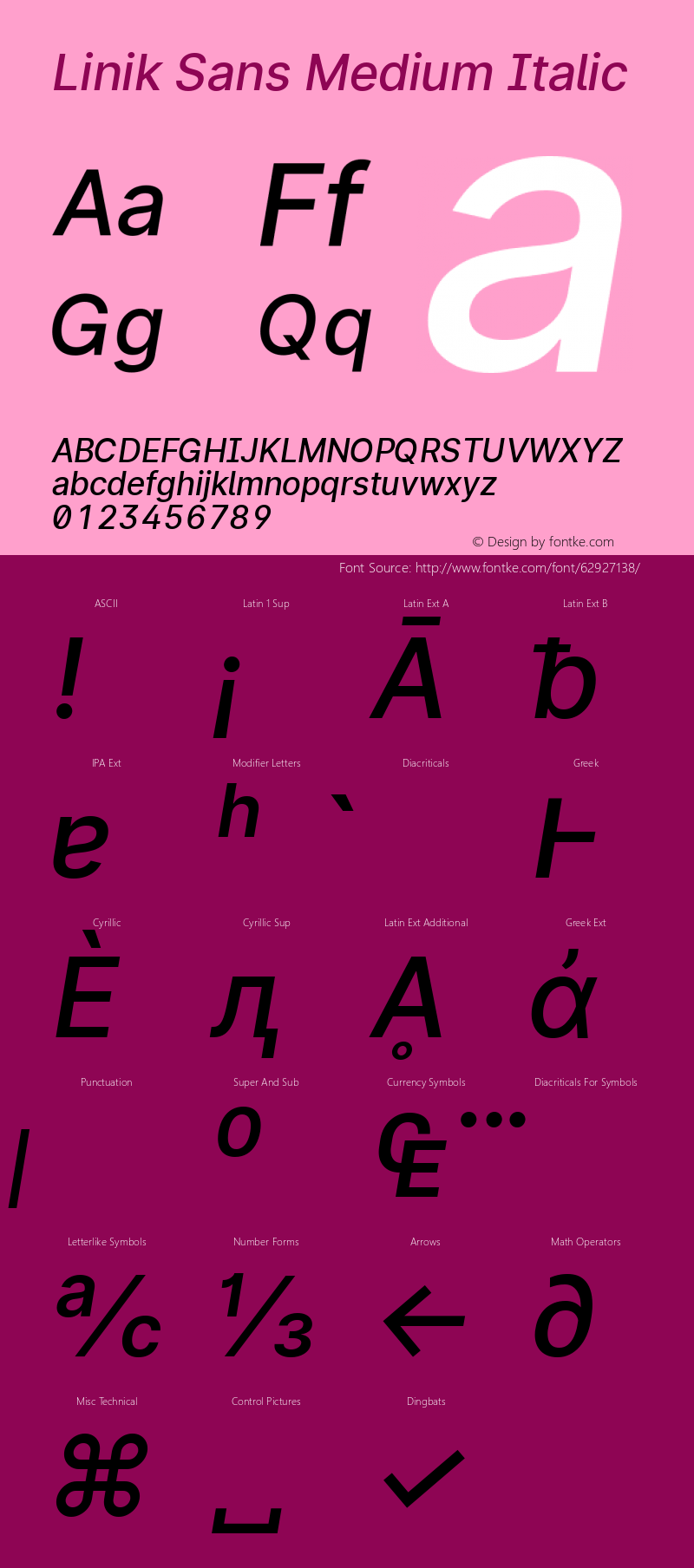 Linik Sans Medium Italic Version 3.003;May 7, 2020;FontCreator 12.0.0.2522 64-bit; ttfautohint (v1.8.3)图片样张