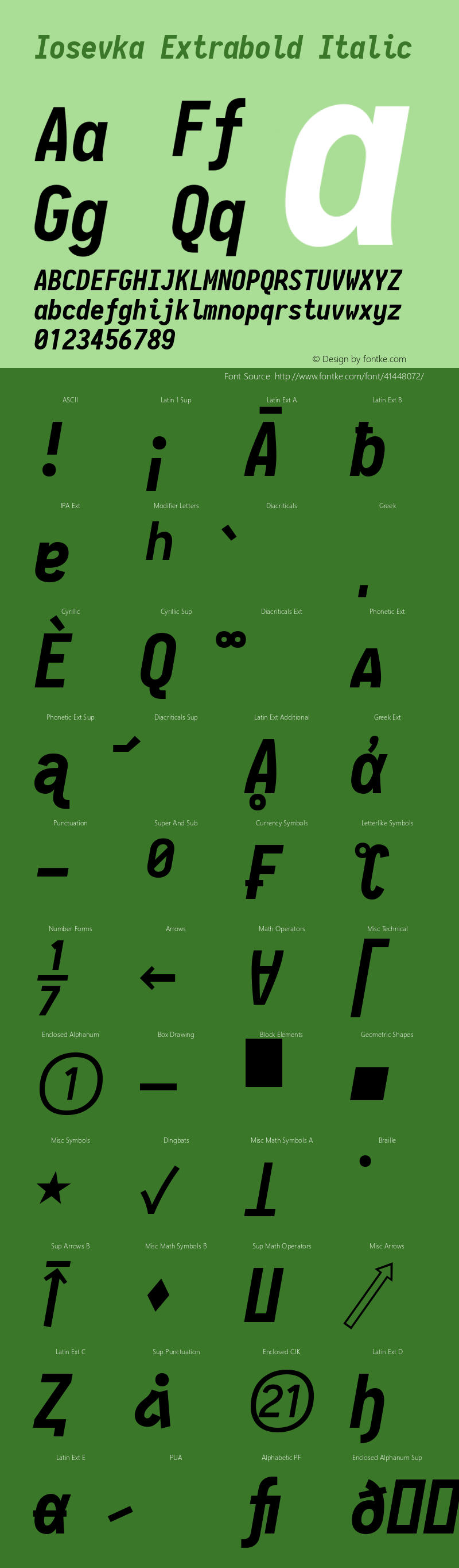 Iosevka Term Extrabold Italic 2.3.1; ttfautohint (v1.8.3)图片样张