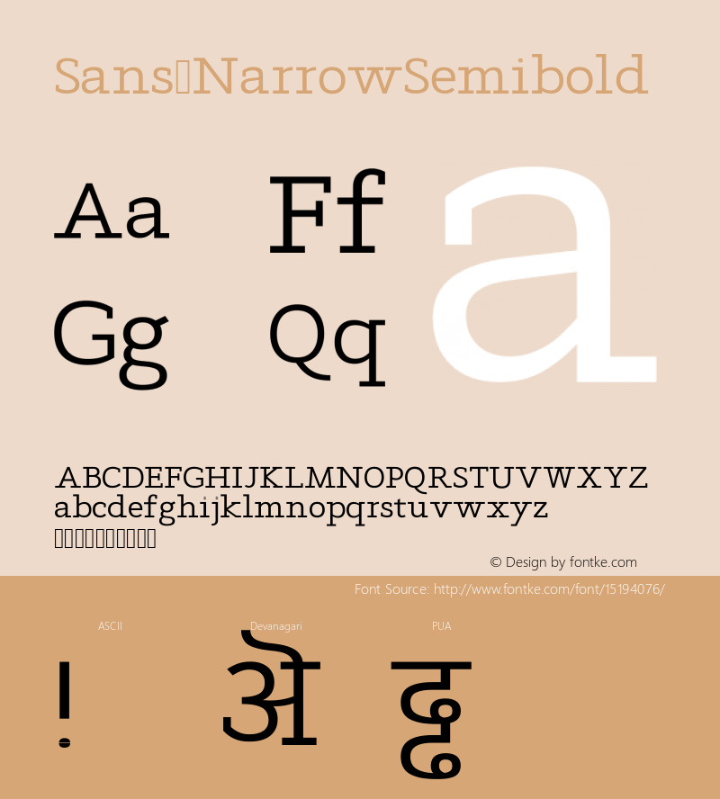 Sans NarrowSemibold Version Version 1.0图片样张