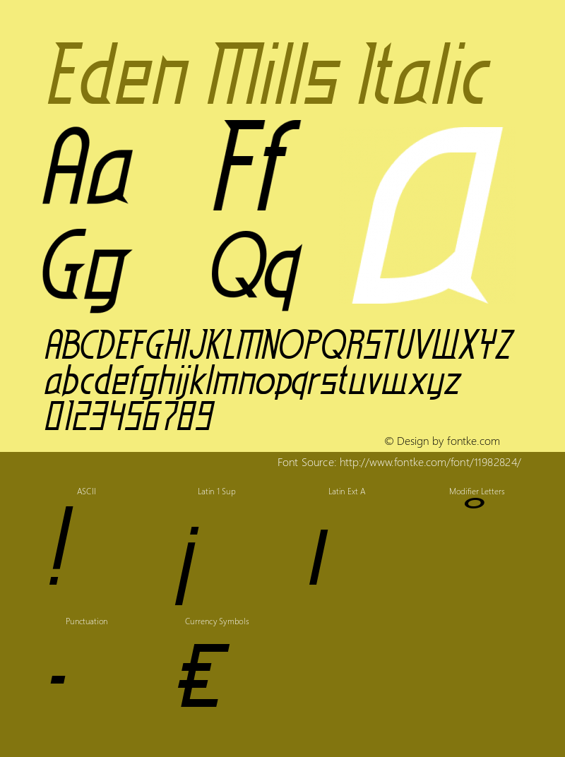 Eden Mills Italic OTF 3.000;PS 001.001;Core 1.0.29图片样张